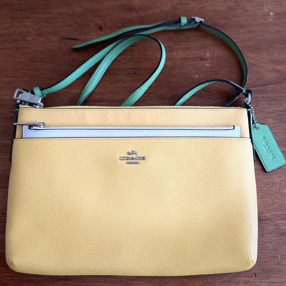Coach Vibrant Yellow and Green Crossbody Bag
